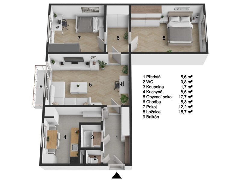 Prostorné 3+1 ve Vsetíně – 73 m² a možnost bydlení podle vlastních představ