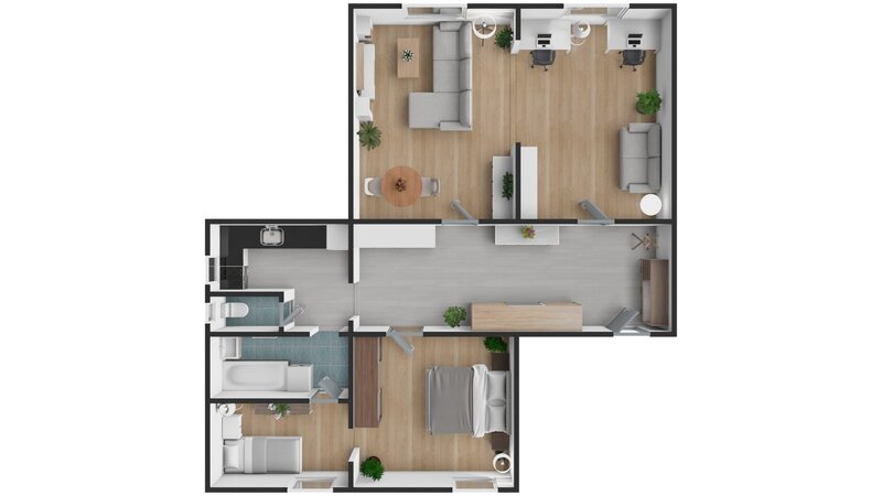 Pronájem prostorného bytu 3+kk, 95 m², přímo na náměstí Míru ve Zlíně